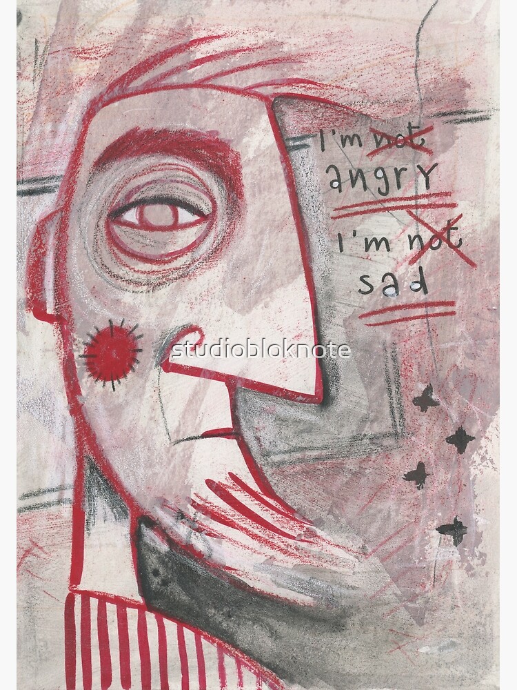 Thumbnail 3 of 3, Poster, Angry and sad designed and sold by studiobloknote.
