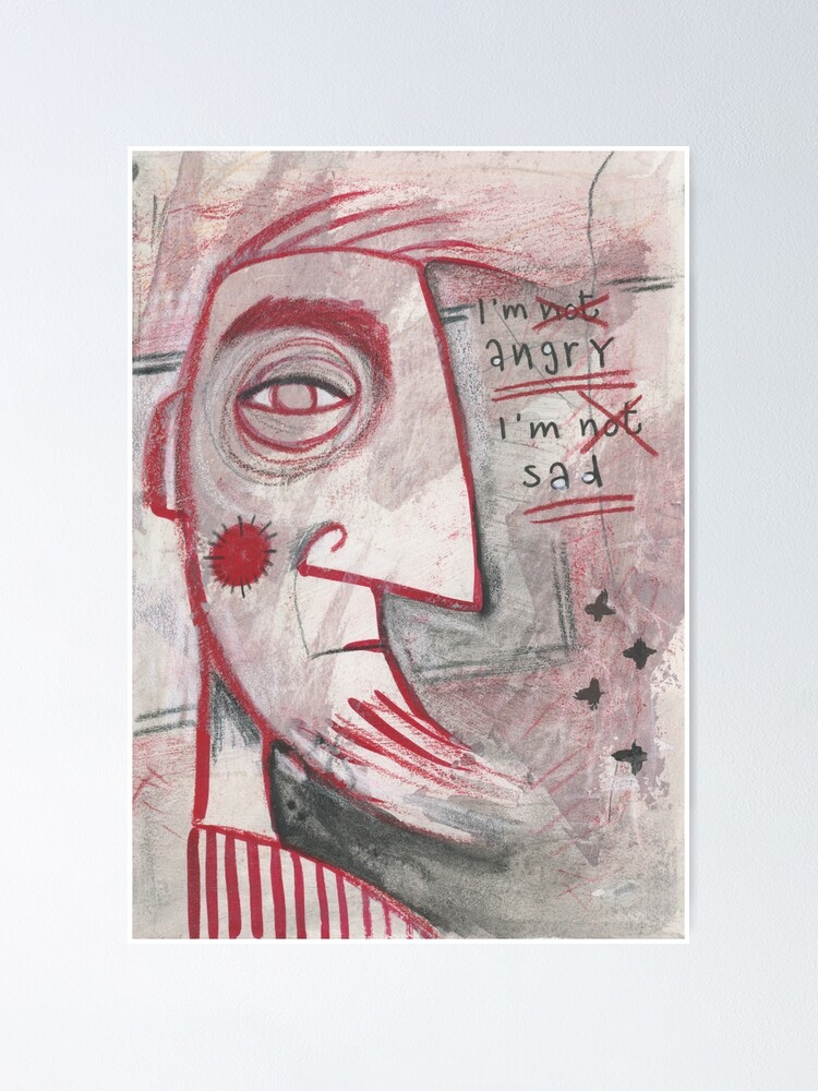 Thumbnail 1 of 3, Poster, Angry and sad designed and sold by studiobloknote.