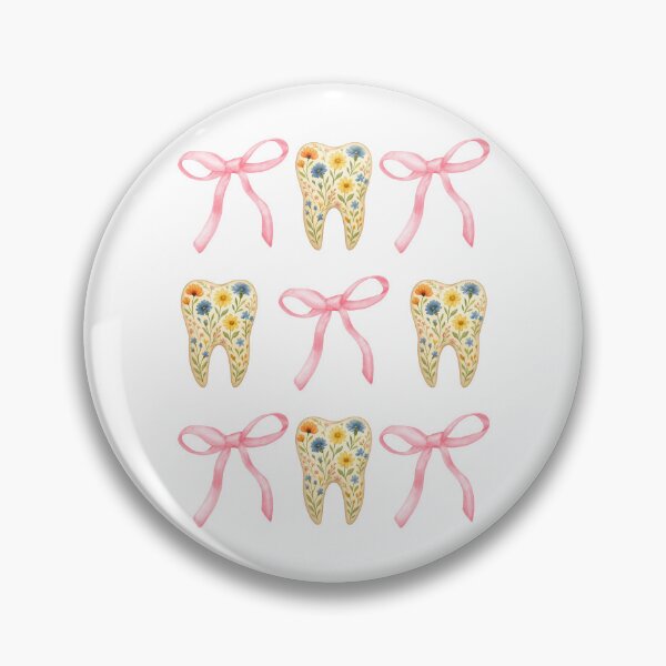 Item preview, Cute Dental Pink Coquette Bow Wild Flowers Tooth designed and sold by thebest-2studio.