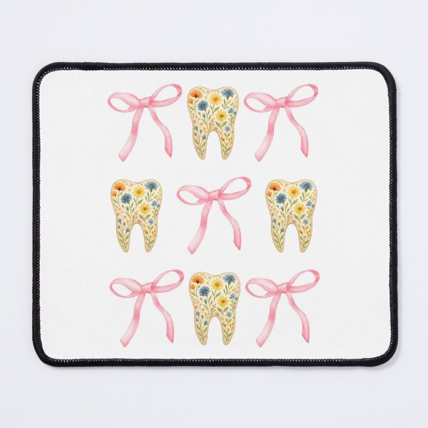 Item preview, Cute Dental Pink Coquette Bow Wild Flowers Tooth designed and sold by thebest-2studio.