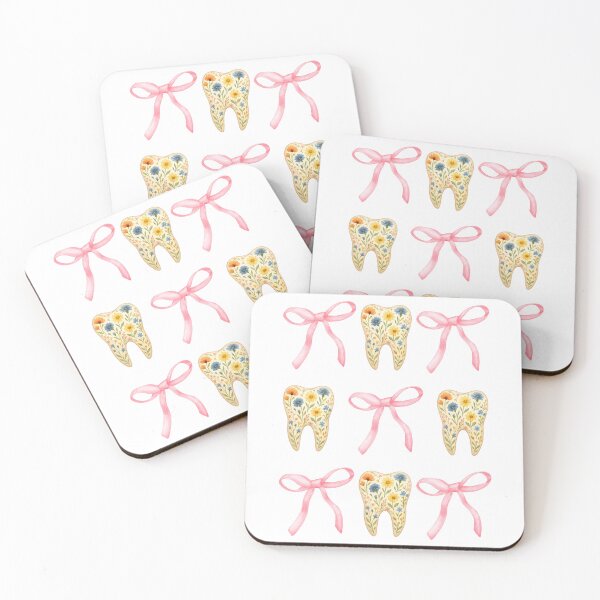 Item preview, Cute Dental Pink Coquette Bow Wild Flowers Tooth designed and sold by thebest-2studio.
