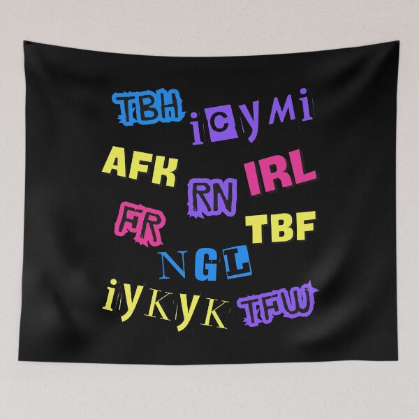 Item preview, Gen Z Slang Acronyms Typography Aesthetic designed and sold by Artography Designs.