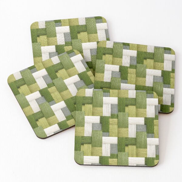 Item preview, Modern Woven Grid – Embroidery-Inspired Texture in Moss & Ivory designed and sold by Moisky Patterns.