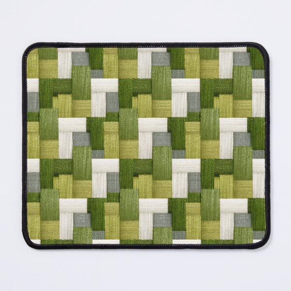 Item preview, Modern Woven Grid – Embroidery-Inspired Texture in Moss & Ivory designed and sold by Moisky Patterns.