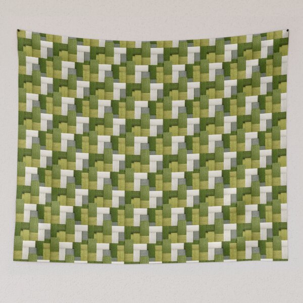 Item preview, Modern Woven Grid – Embroidery-Inspired Texture in Moss & Ivory designed and sold by Moisky Patterns.