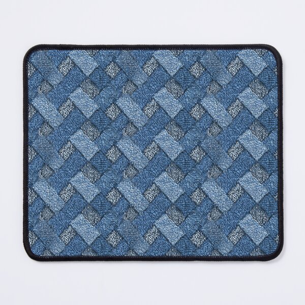 Item preview, Denim Lattice Stitch – Textured Blue Woven Pattern with Embroidery Detail designed and sold by Moisky Patterns.