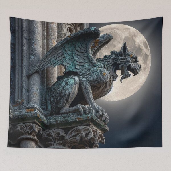Item preview, Gargoyle on Building Full Moon designed and sold by Myra365Art.