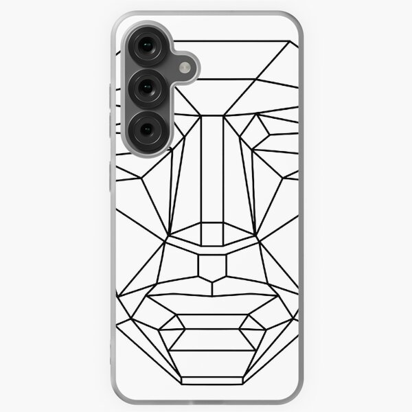 Aperçu de l'œuvre Masque de Squid Game – Illustration vectorielle minimaliste | Motif géométrique noir sur blanc créée et vendue par WAUZ.