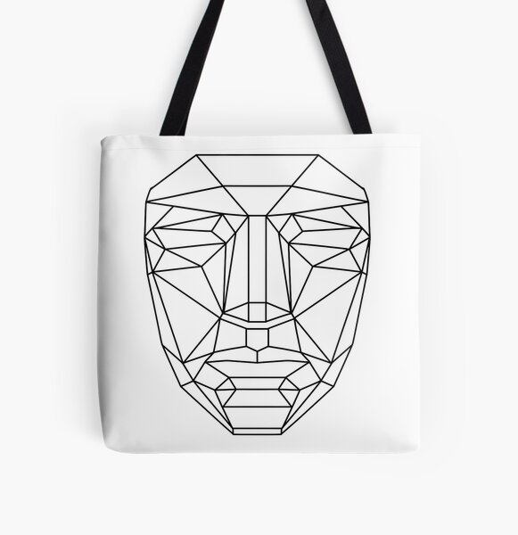 Item preview, Squid Game Mask – Minimal Vector Art | Black on White Geometric Line Design designed and sold by WAUZ.