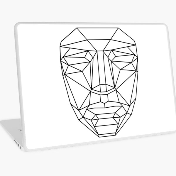 Item preview, Squid Game Mask – Minimal Vector Art | Black on White Geometric Line Design designed and sold by WAUZ.
