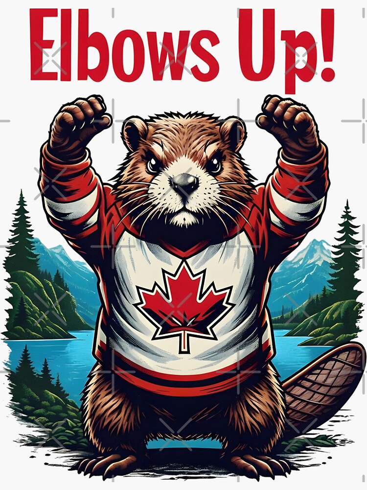 Thumbnail 3 of 3, Sticker, ELBOWS UP CANADA! designed and sold by Flowercita.