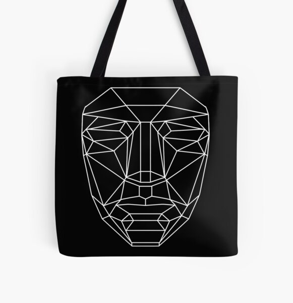 Item preview,  Squid Game Mask – Minimal Vector Art | White on Black Cyber Line Illustration designed and sold by WAUZ.