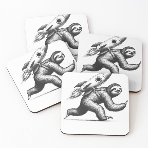 Item preview, Rocket Sloth Techies Engineer Geeks designed and sold by Kimberley King Art  King Art.