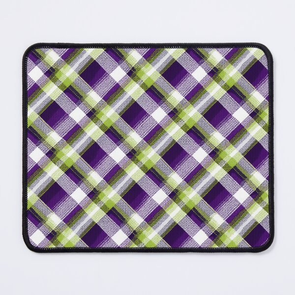 Item preview, Vibrant Diagonal Tartan – Purple and Lime Plaid Fabric Pattern designed and sold by Moisky Patterns.