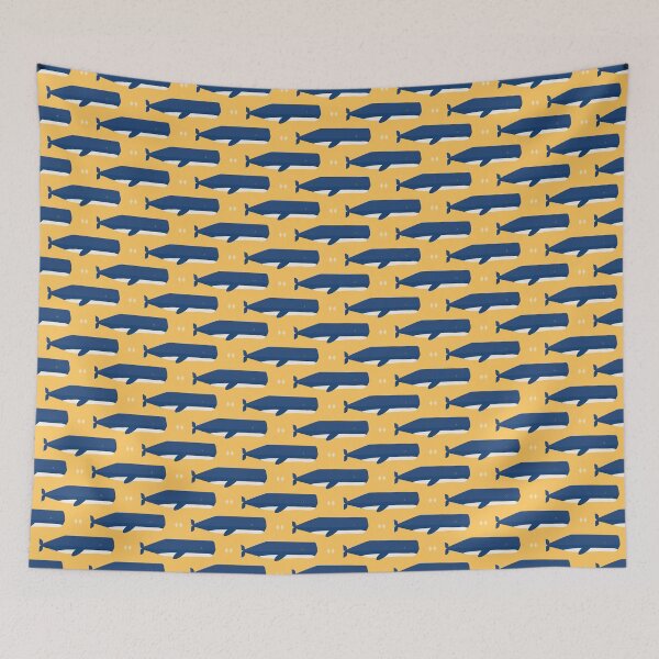 Item preview, Sperm whales on yellow designed and sold by reneesillus.