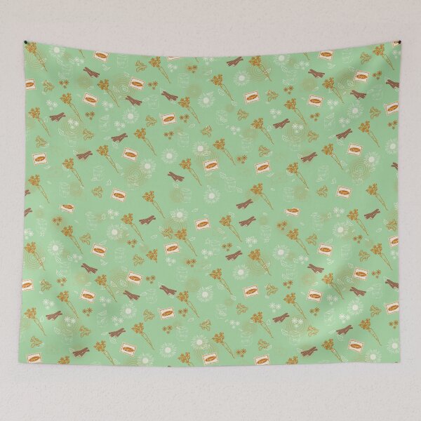 Item preview, Vintage carrot cake pattern with carrots and sweet toppings designed and sold by Pattique.