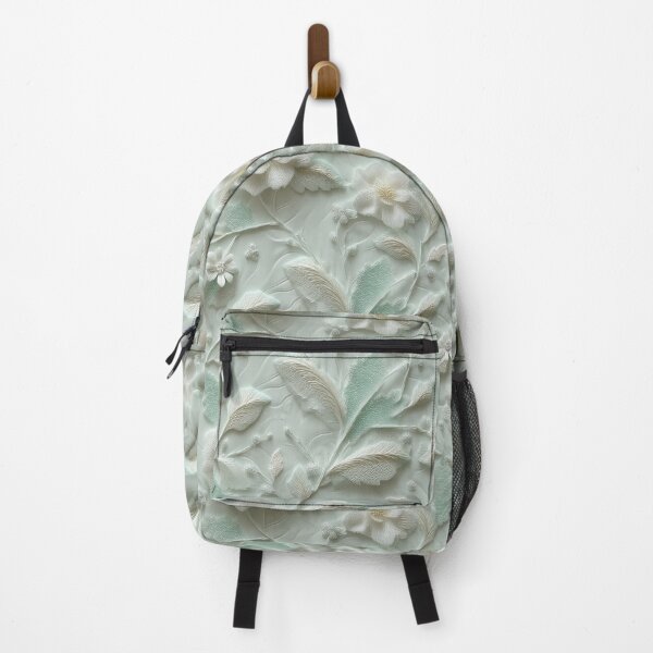 Item preview, Embossed Floral Elegance – 3D Fabric-Inspired Pattern in Mint and Ivory designed and sold by Moisky Patterns.