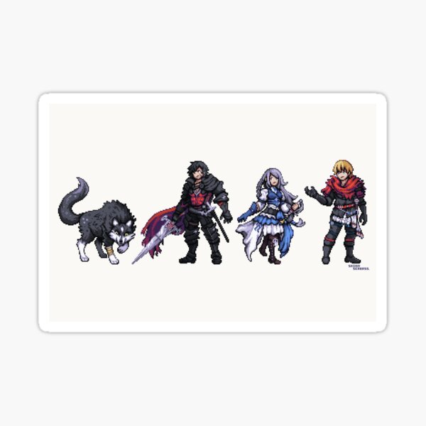 Vista previa del artículo con la obra «Arte de píxeles de Final Fantasy 16», diseñado y vendido por Kawaiicore Creations.