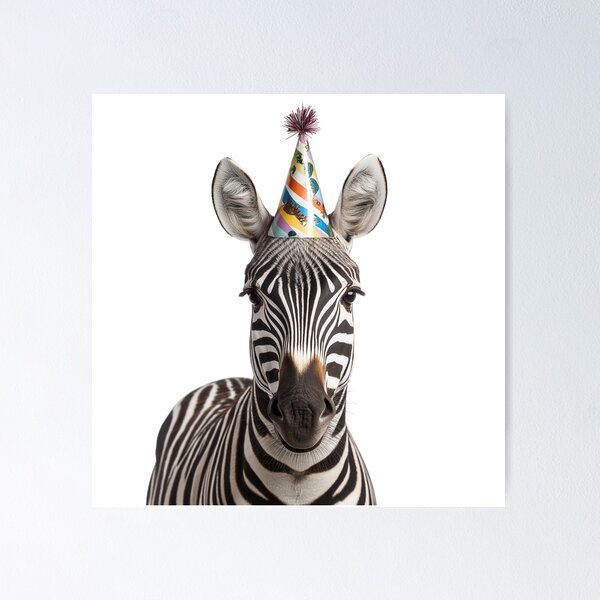 Item preview, Cute Zebra with Party Hat Birthday Celebration designed and sold by LazyOwlStore.
