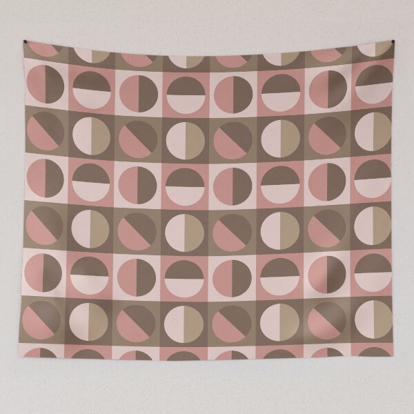 Item preview, Retro Circles – Mid-Century Pattern - Pink & Brown Modern designed and sold by JMgraphic.
