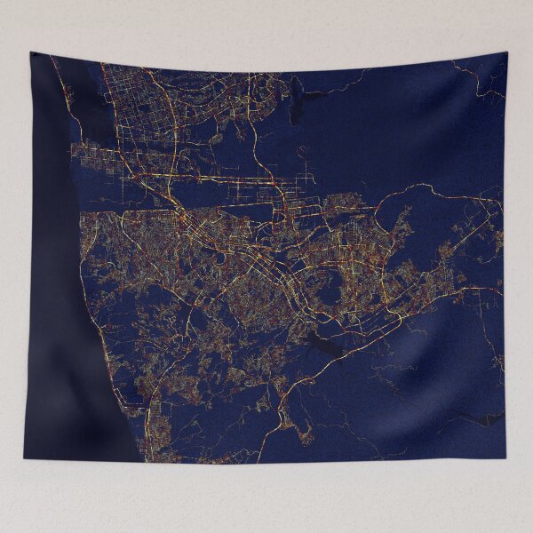 Item preview, Tijuana, Mexico Map - City At Night designed and sold by deMAP.