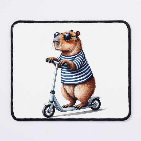 Item preview, Capybara on scooter designed and sold by TasiaZenzura.