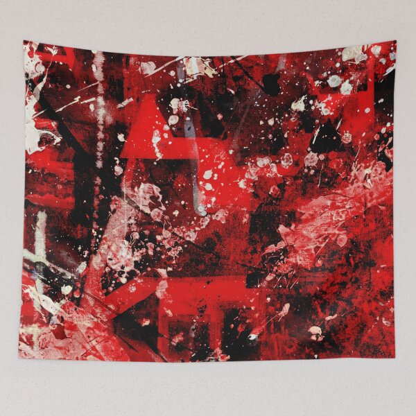 Item preview, Abstract Red Geometric Painting designed and sold by NickDedidis.