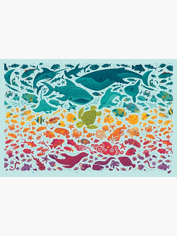 Thumbnail 6 of 6, Bath Mat, Aquatic Spectrum 2 : light blue designed and sold by Waynem79.