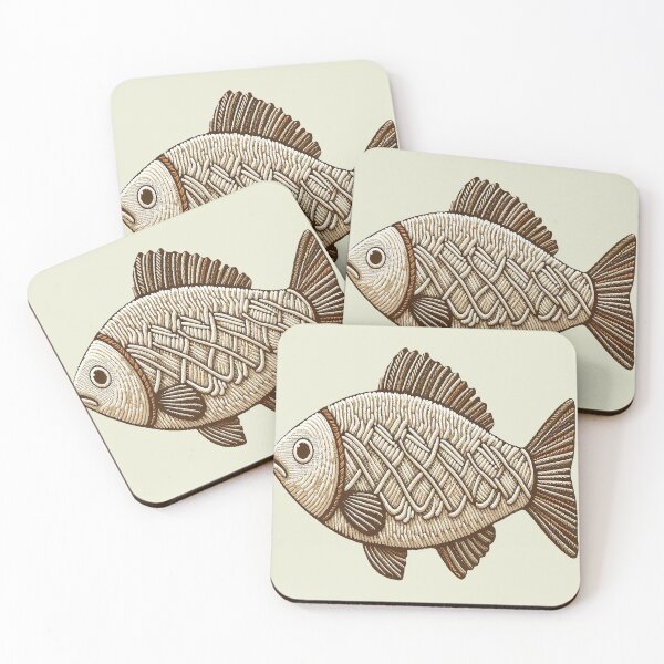 Item preview, 3D Embroidered Fish Illustration – Rustic Fisherman Core Decor designed and sold by Sadanova.