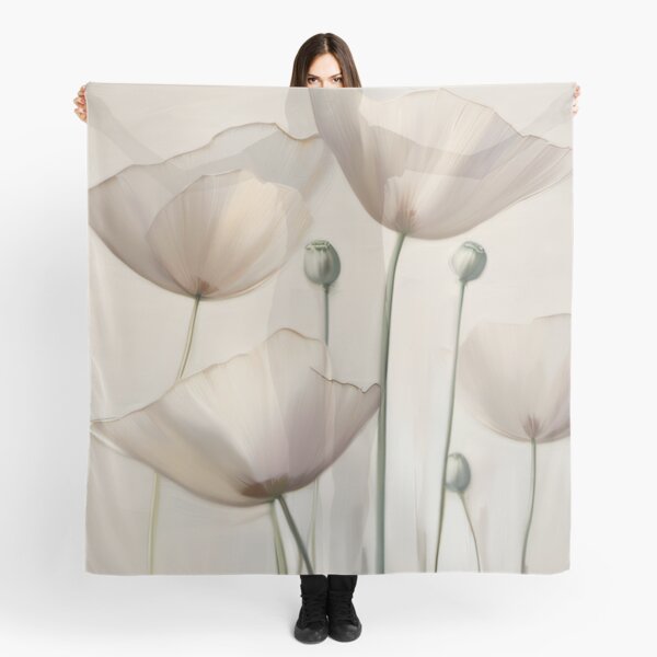pale poppies - helle Mohnblüten Tuch
