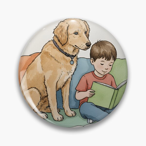 Item preview, Theo the Therapy Dog – Gentle Companion for Young Readers | Watercolor Print designed and sold by Simple_Lines2025.