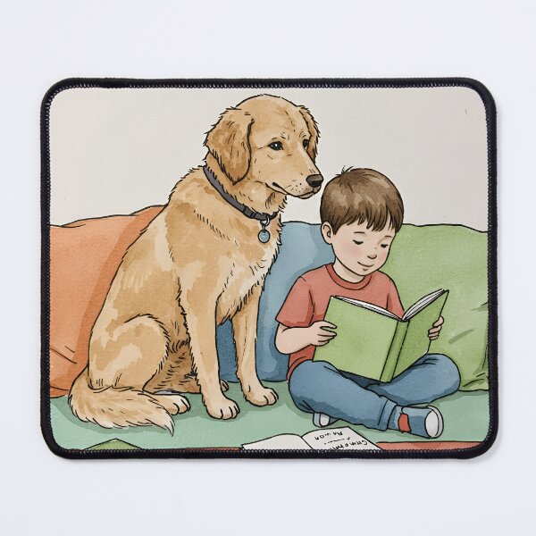 Item preview, Theo the Therapy Dog – Gentle Companion for Young Readers | Watercolor Print designed and sold by Simple_Lines2025.