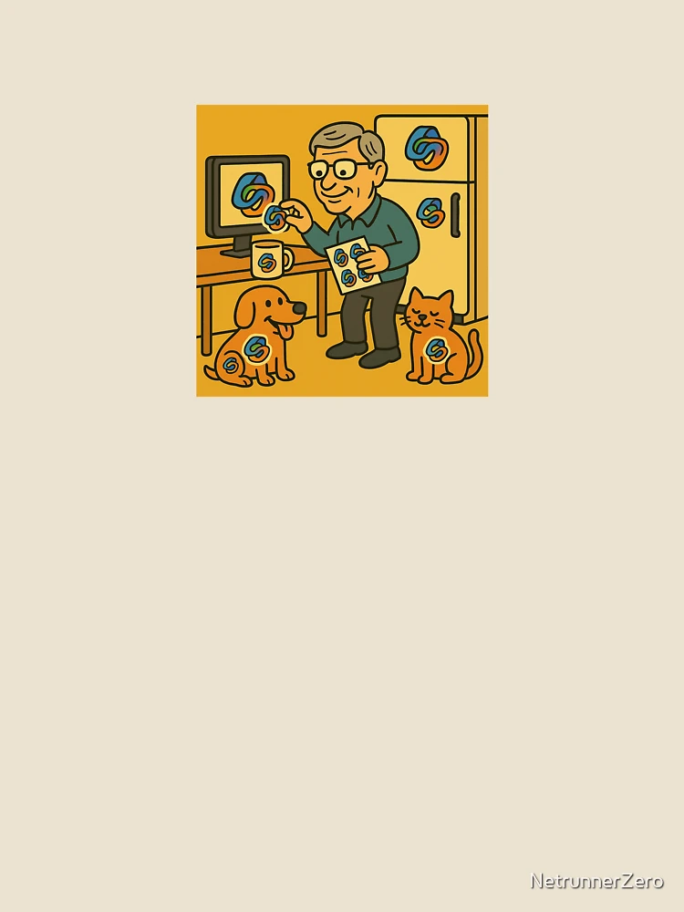 Thumbnail 4 of 4, Relaxed T-Shirt, Bill’s Copilot Sticker Rampage designed and sold by NetrunnerZero.