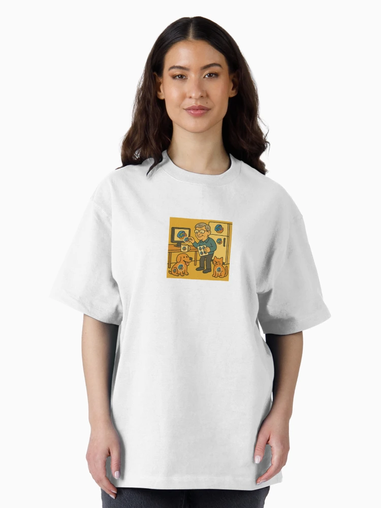 Thumbnail 3 of 7, Oversized T-Shirt, Bill’s Copilot Sticker Rampage designed and sold by NetrunnerZero.