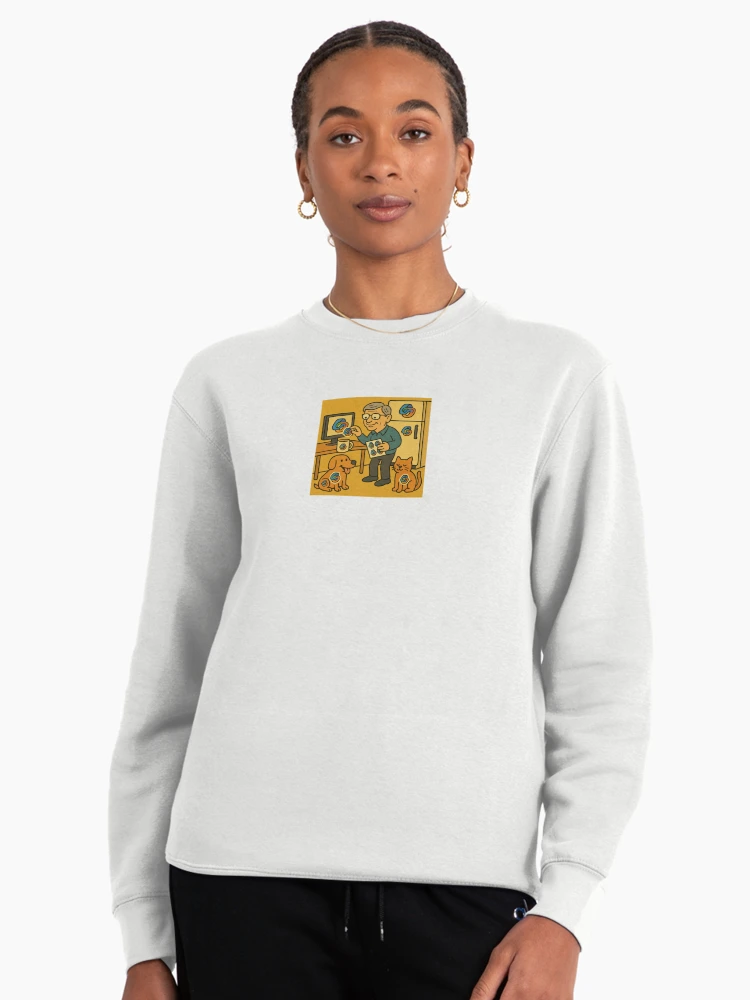 Thumbnail 3 of 6, Pullover Sweatshirt, Bill’s Copilot Sticker Rampage designed and sold by NetrunnerZero.