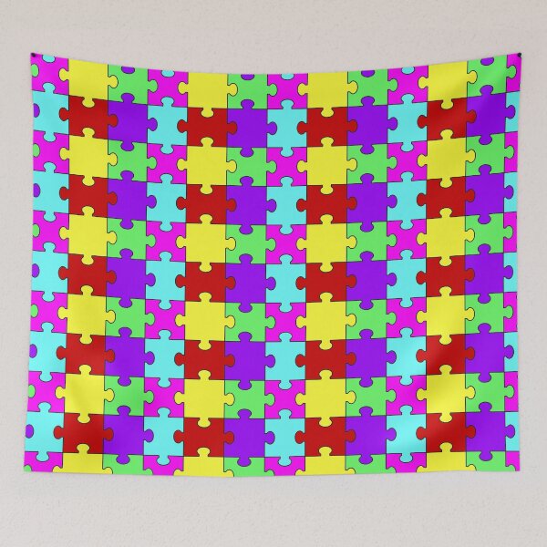 Item preview, Bright colorful Jigsaw Puzzle Pattern designed and sold by AnnArtshock.