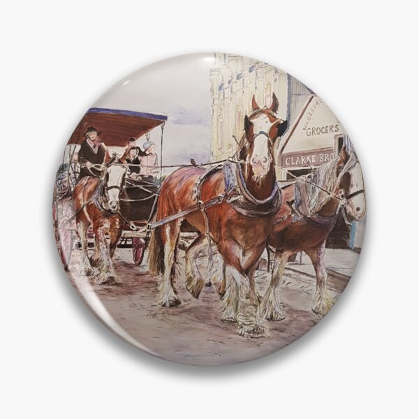 Item preview, Horse Drawn Carriage on a Town Street designed and sold by ChristineDavisArt.