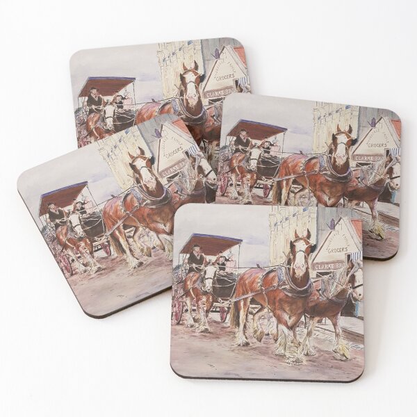 Item preview, Horse Drawn Carriage on a Town Street designed and sold by ChristineDavisArt.
