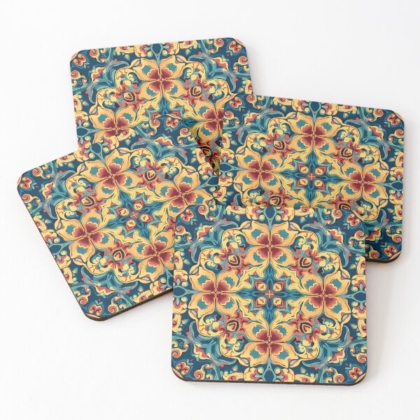 Item preview, Colorful, repeating pattern - vintage-inspired print for textiles, accessories and gift ideas designed and sold by Connys Colorful World.