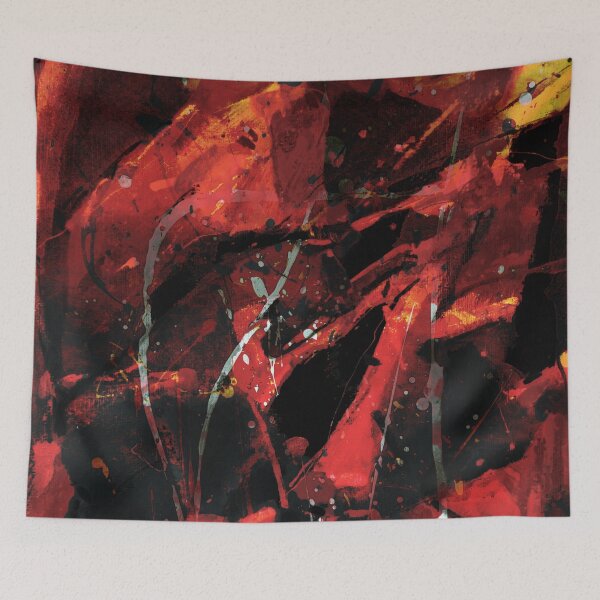 Item preview, Fiery Shapes And Textures Abstract Painting designed and sold by NickDedidis.