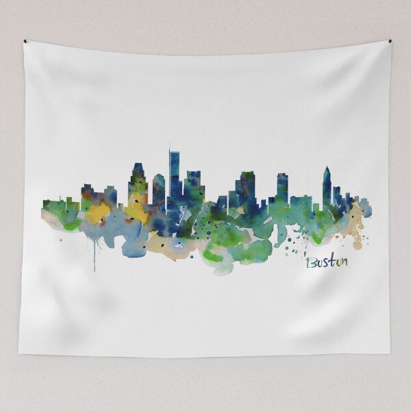 Item preview, Boston Skyline Watercolor designed and sold by caracatita75.