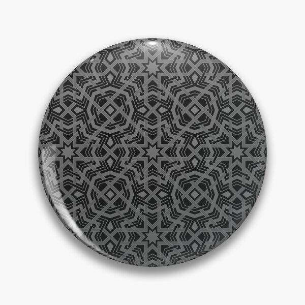 Item preview, Intertwined star pattern, gray lines on black background designed and sold by Tarjiart.
