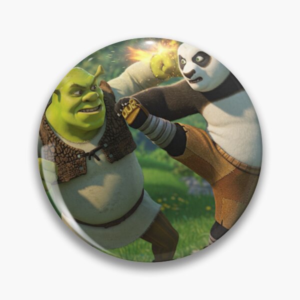 Item preview, Shrek fighting Po  designed and sold by Gauri Desai.