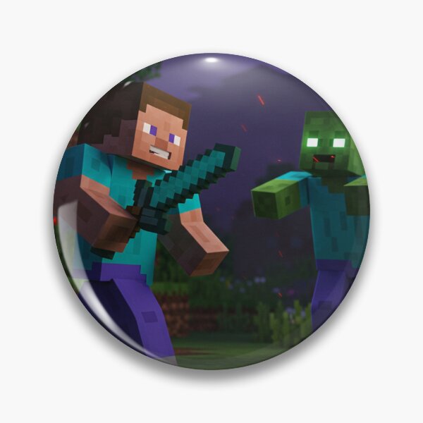 Item preview, steve fighting zombie designed and sold by Gauri Desai.