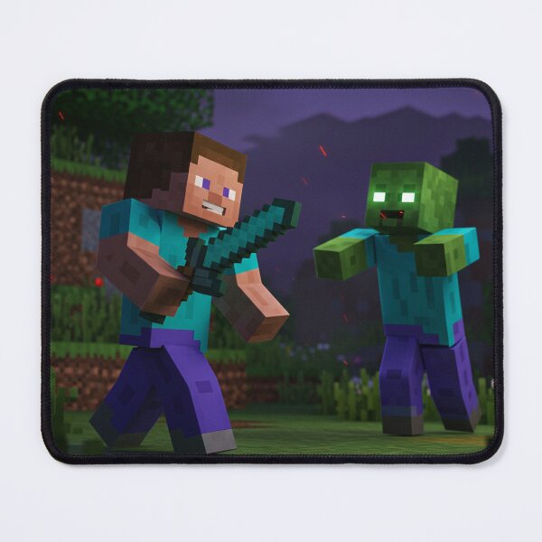 Item preview, steve fighting zombie designed and sold by Gauri Desai.