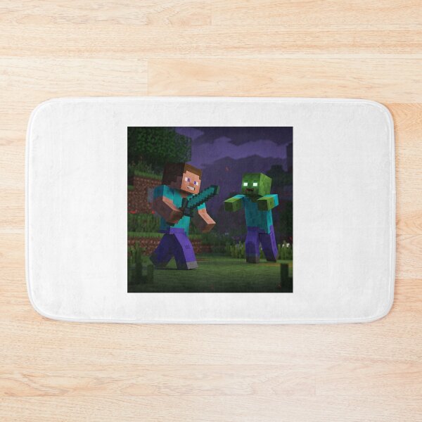 Item preview, steve fighting zombie designed and sold by Gauri Desai.