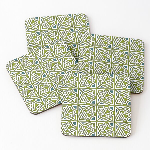 Item preview, Broken Glass Geometry in Olive and Blue designed and sold by Tarjiart.