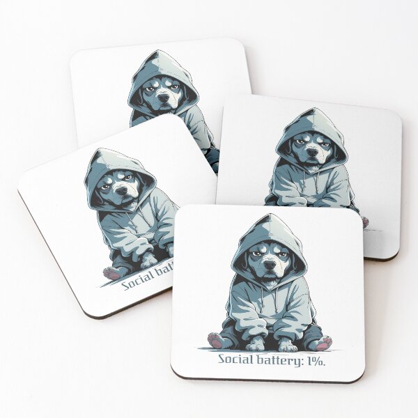 Item preview, Introvert Dog Hoodie Mood – Social Battery 1% Design designed and sold by MythicCotton.