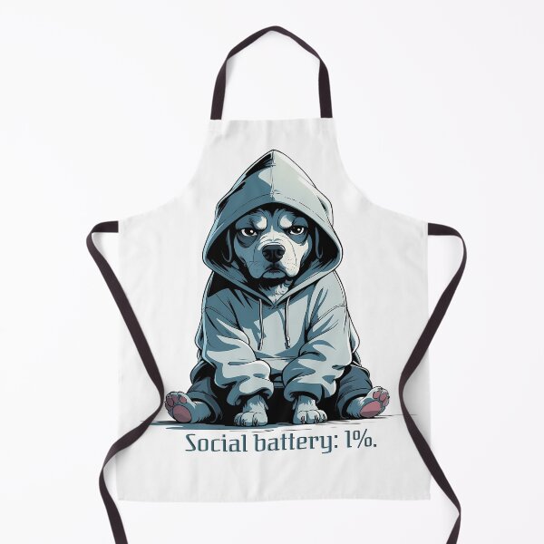 Item preview, Introvert Dog Hoodie Mood – Social Battery 1% Design designed and sold by MythicCotton.