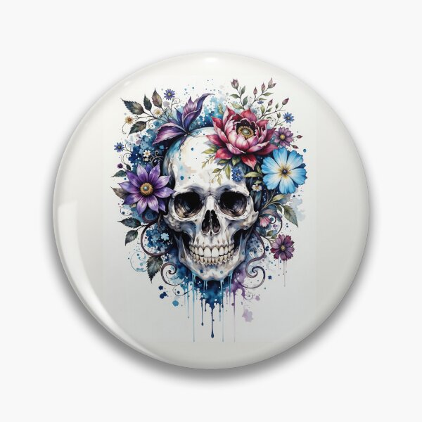 Item preview, Floral Skull Fusion  Tattoo Watercolor Art 3 designed and sold by Neo-Studio.